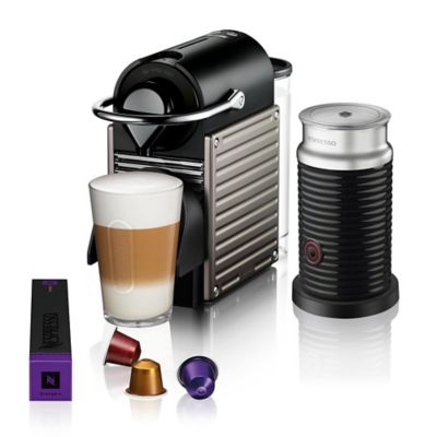 Nespresso by Breville Pixie Coffee Machine in Titanium with Aeroccino3 - Bed Bath & Beyond